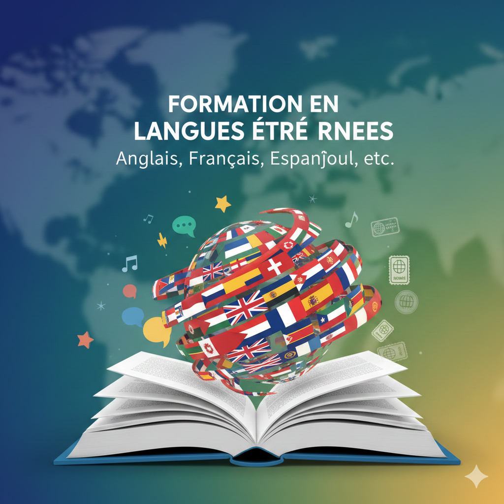 Formation en langues étrangères (Anglais, Français, Espagnol, etc.)